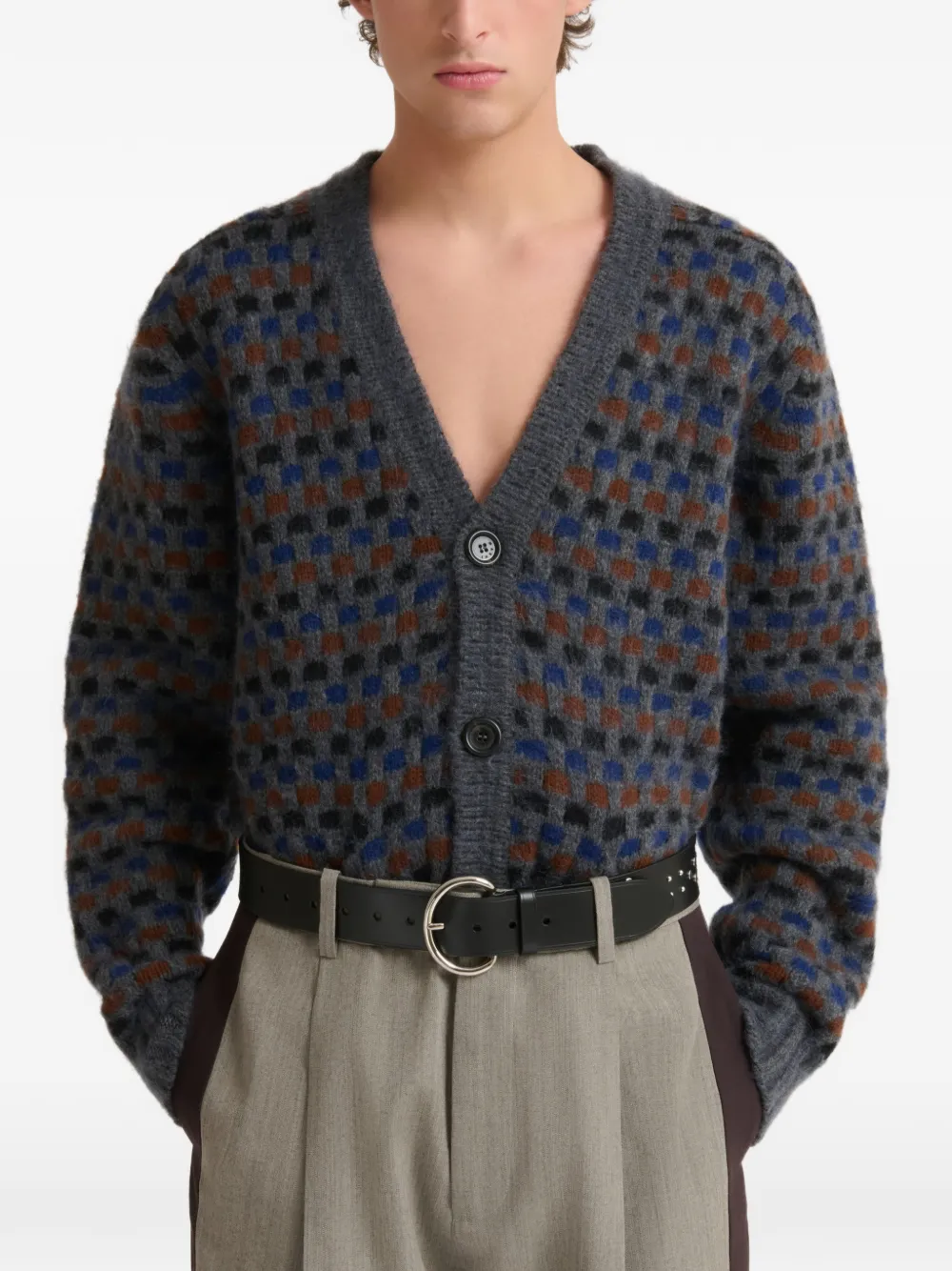 Marni Shetland wollen jacquard vest Grijs