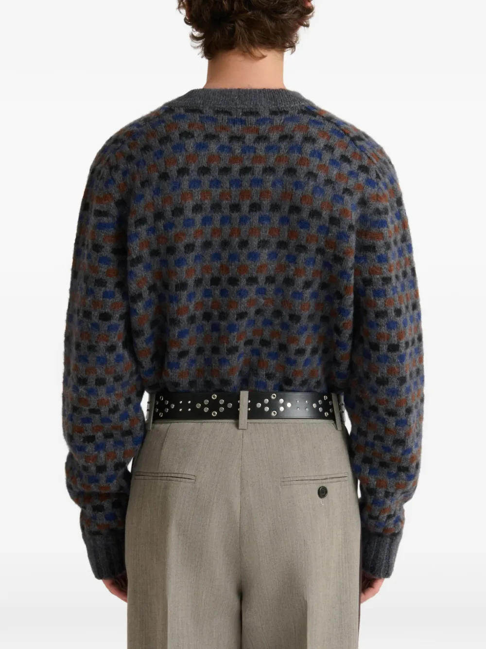 Marni Shetland wollen jacquard vest Grijs