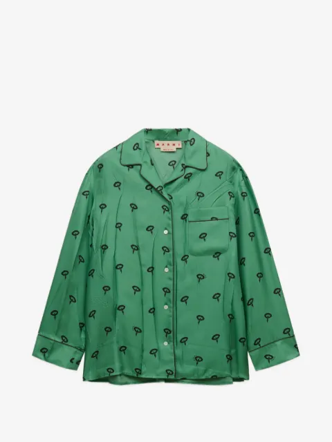 Marni フローラル シルクツイル パジャマシャツ