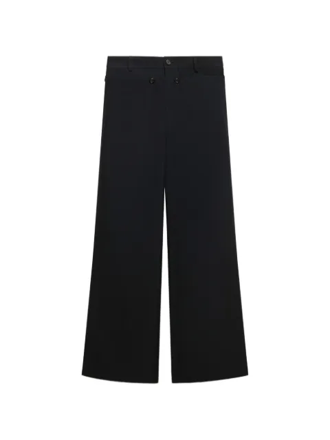 Marni black technical wool trousers with buttoned flap