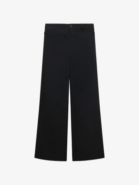Marni black technical wool trousers with buttoned flap