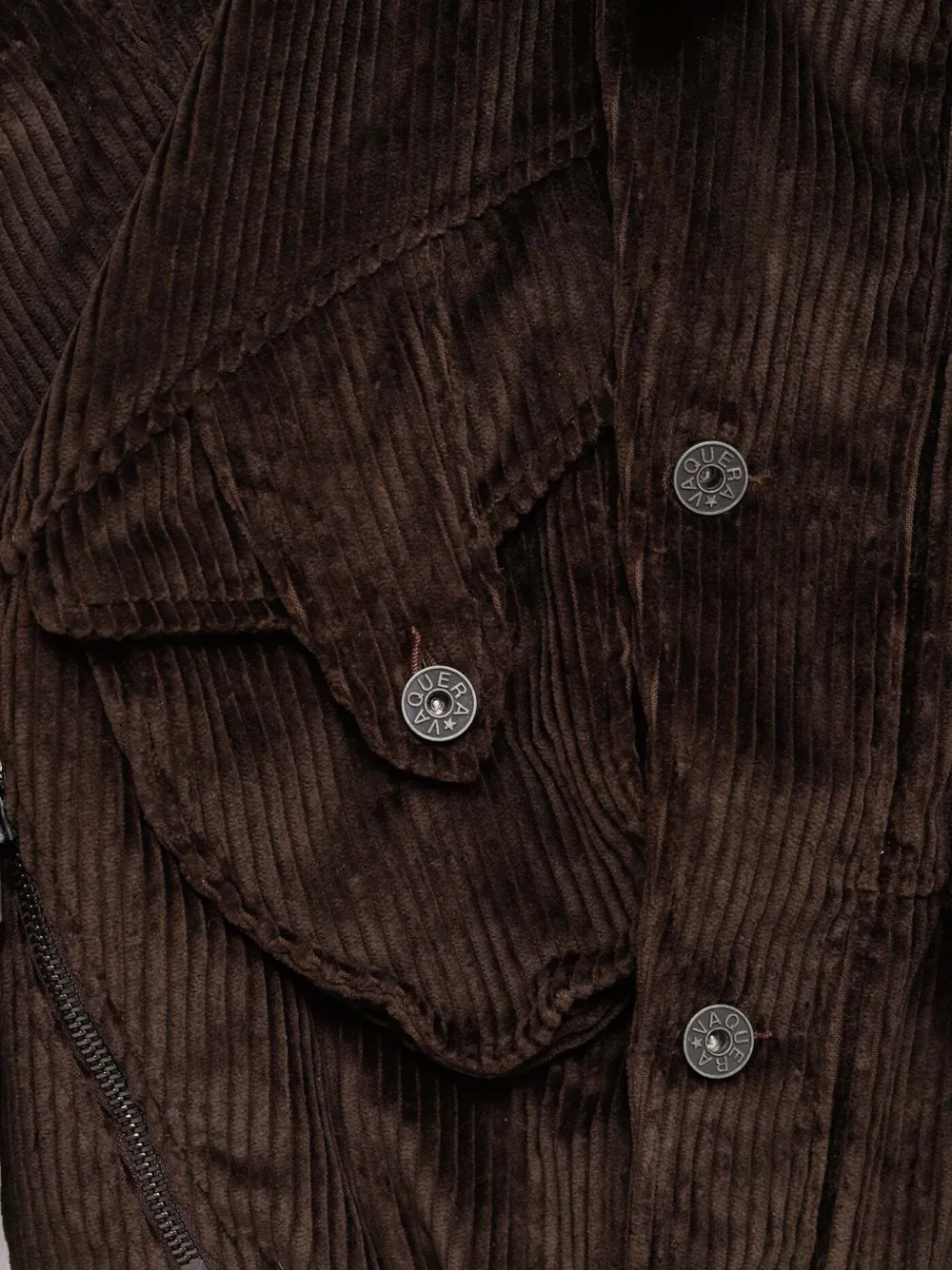 Vaquera Cropped jack met ribfluwelen textuur Bruin