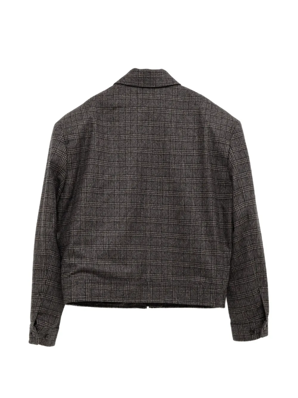Willy Chavarria check-pattern embroidered-logo shirt jacket Grijs