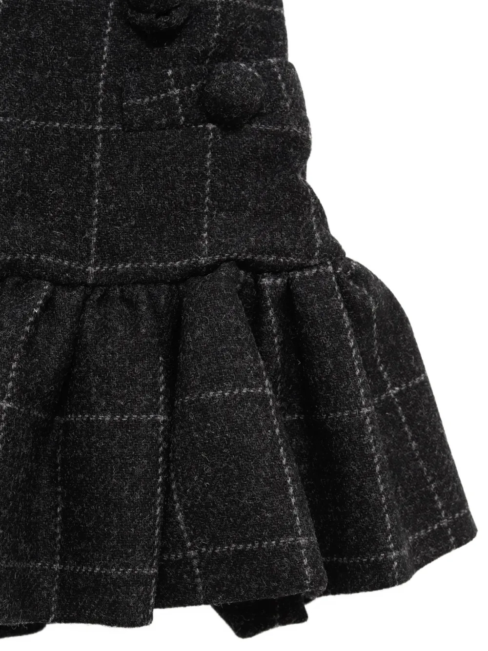 Vaquera Melton geruite mini-rok met ruches Grijs