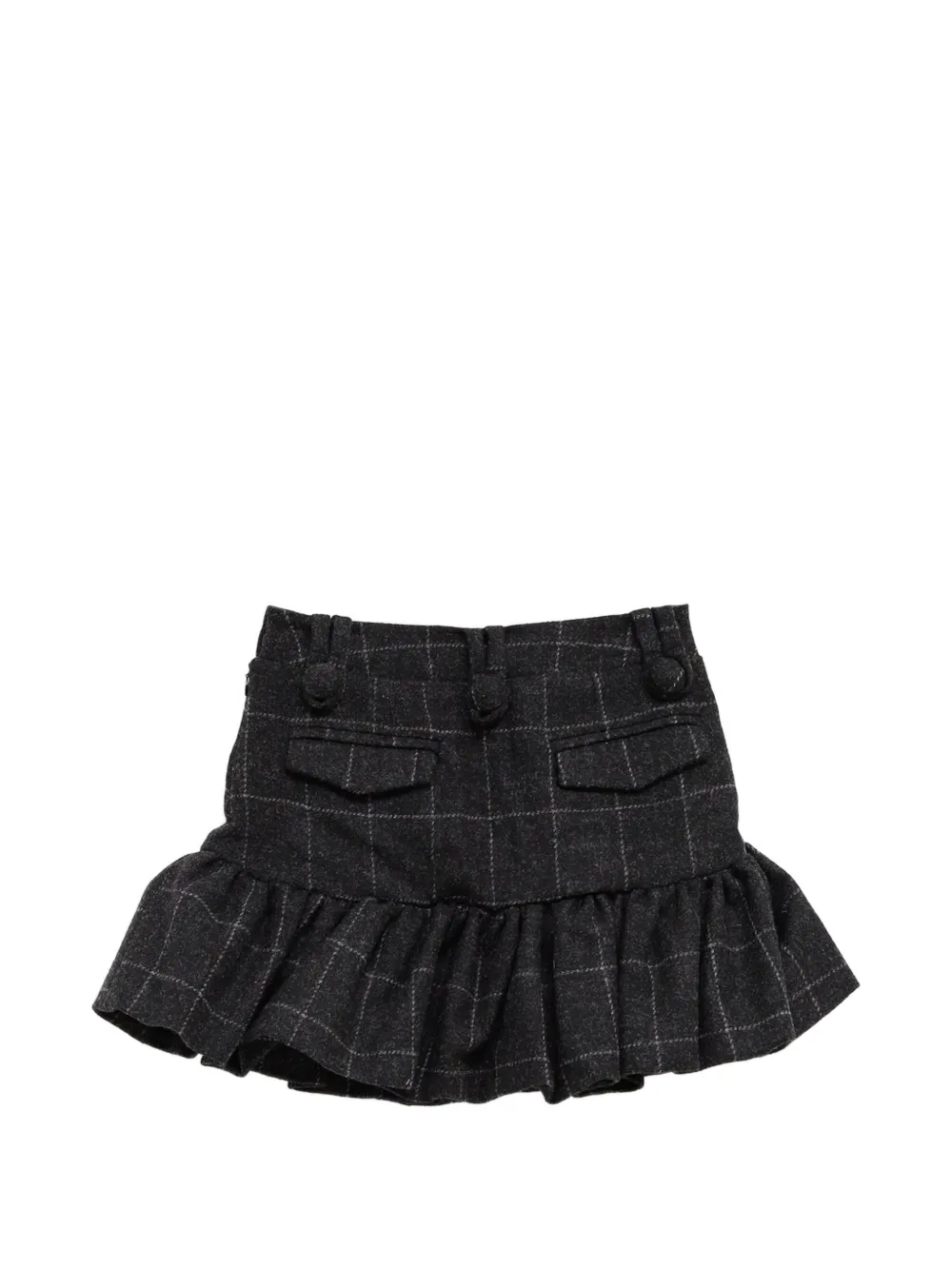 Vaquera Melton geruite mini-rok met ruches Grijs