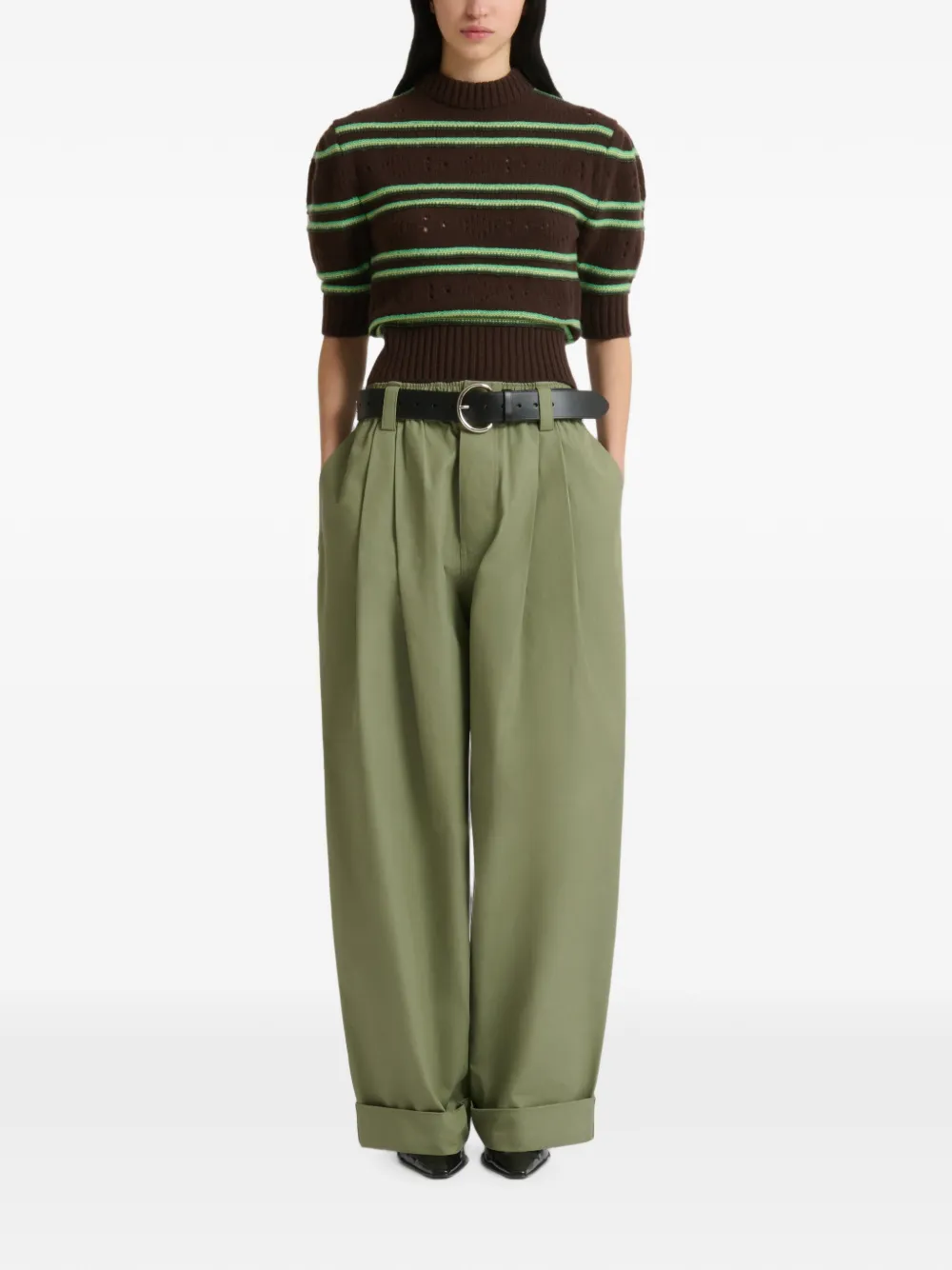 Marni Canvas plooibroek Groen