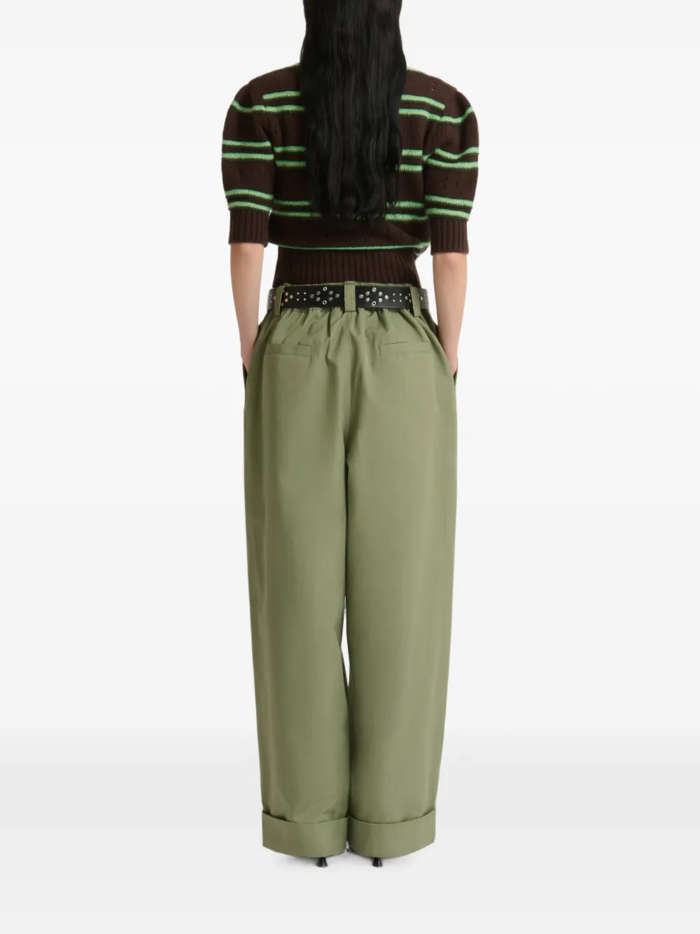 Marni Canvas plooibroek Groen