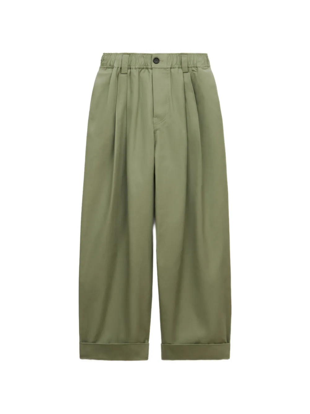 Marni green canvas pants with pleats - Verde