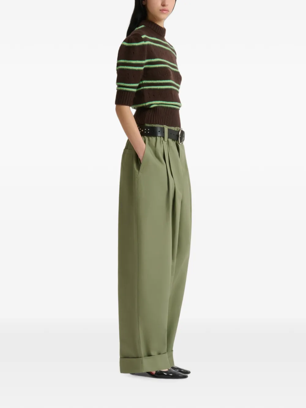 Marni Canvas plooibroek Groen