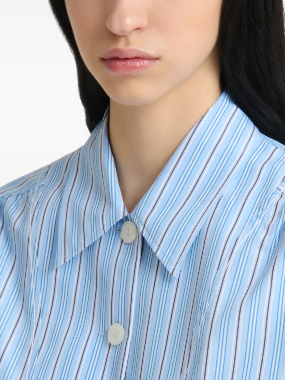 Marni Gestreepte popeline blouse Blauw