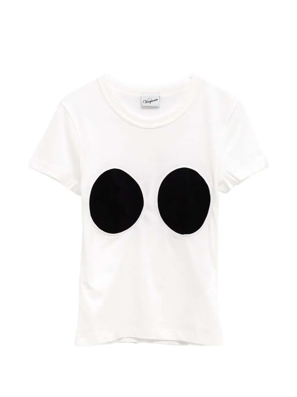 Vaquera Bullet Bra Trompe L'oeil Circular-patch T-shirt In White