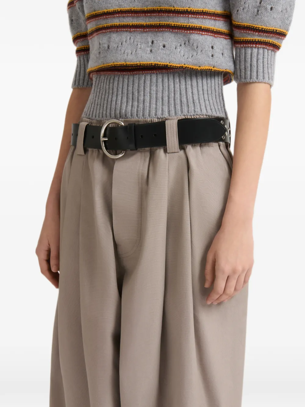 Marni Grijze canvas plooibroek Beige