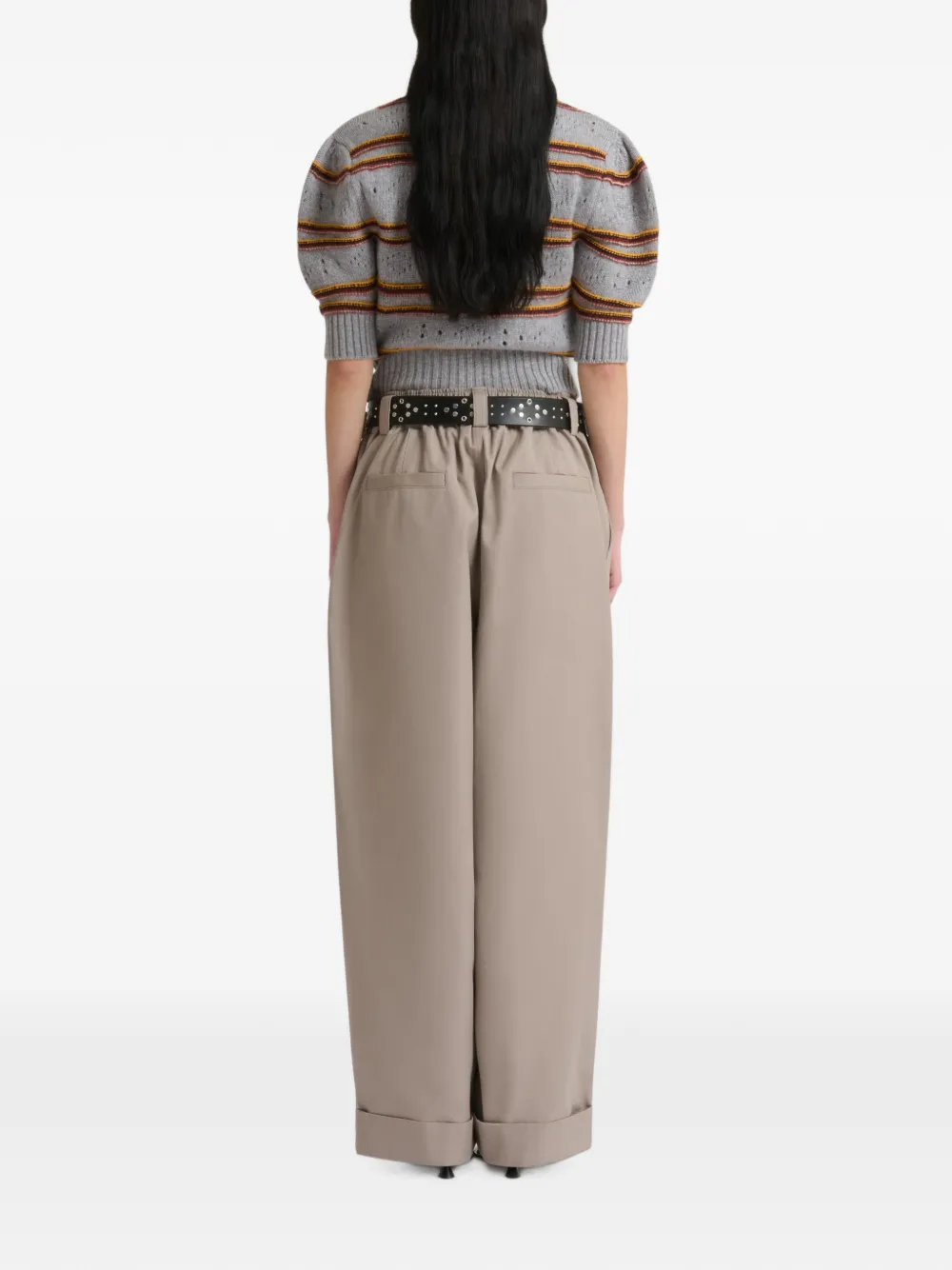 Marni Grijze canvas plooibroek Beige