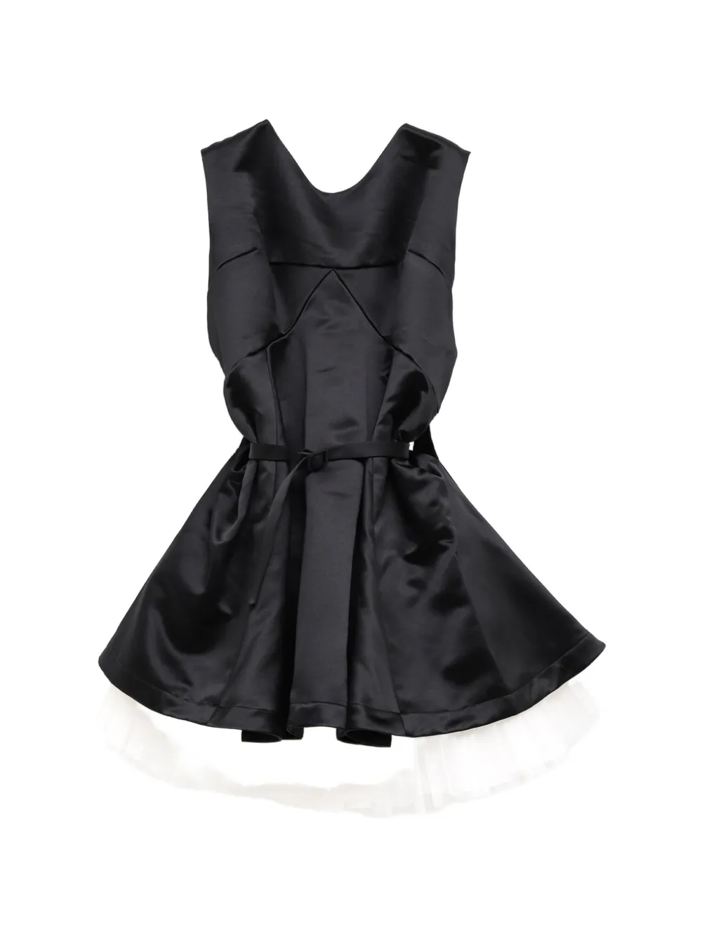 Vaquera Tulle-layered Belted Mini Dress In Black