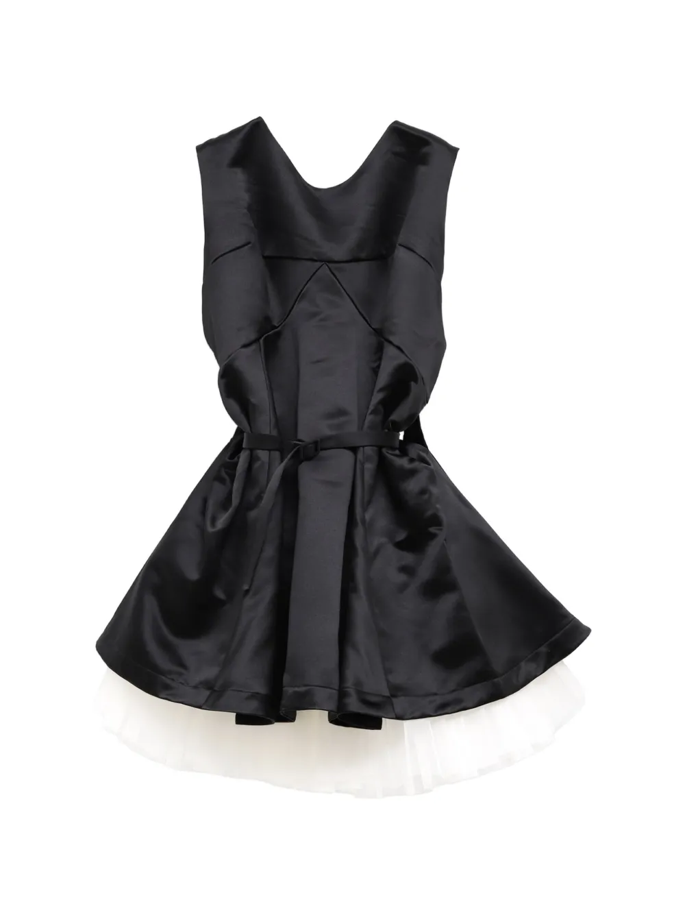 Vaquera tulle-layered belted mini dress - Nero