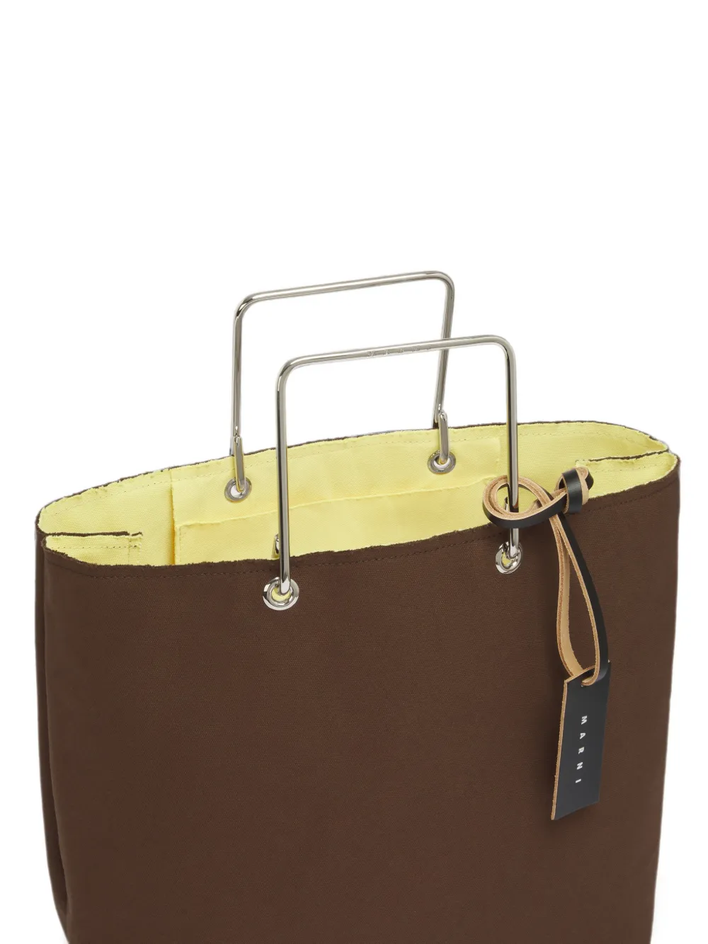 Marni Canvas shopper met metalen handvatten Bruin