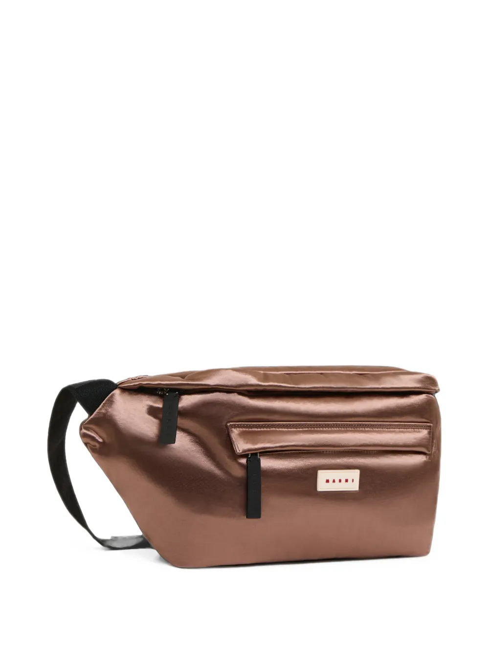 Marni Satijnen heuptas met logopatch Bruin