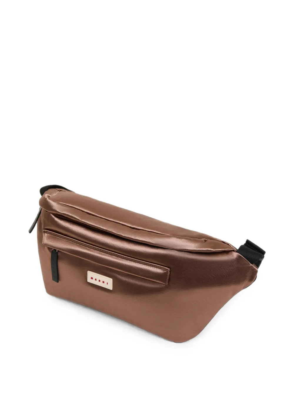 Marni Satijnen heuptas met logopatch Bruin