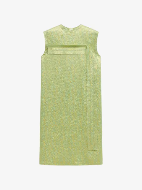 Marni green silk cloqué dress with panel detail