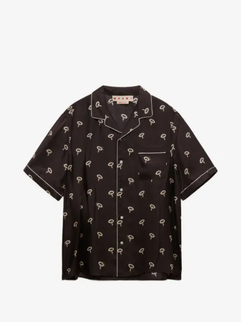 Marni camisa de pijama de seda con estampado floral