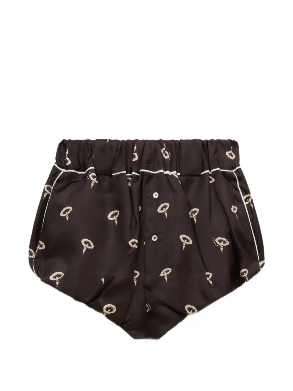 Marni Zijde-twill shorts met bloemenprint Bruin