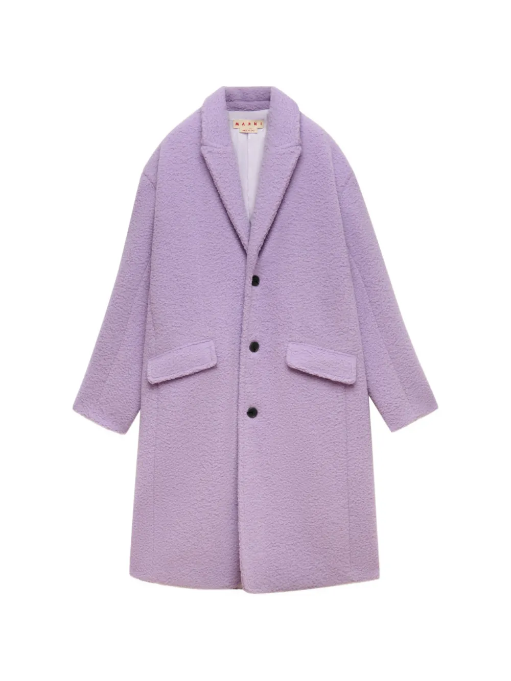 Marni purple wool-mohair teddy oversized coat