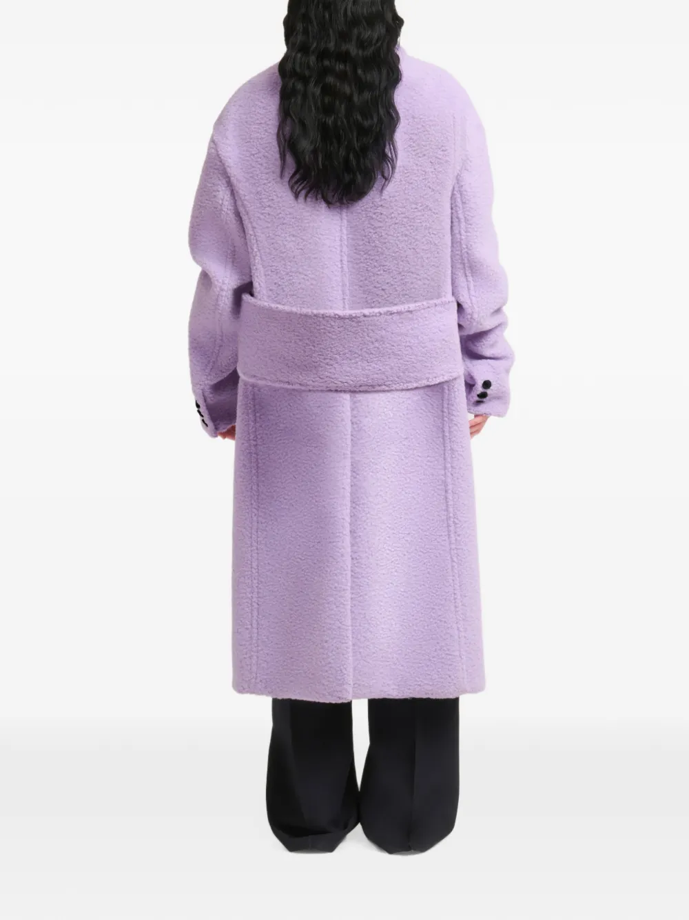 Marni purple wool-mohair teddy oversized coat Paars