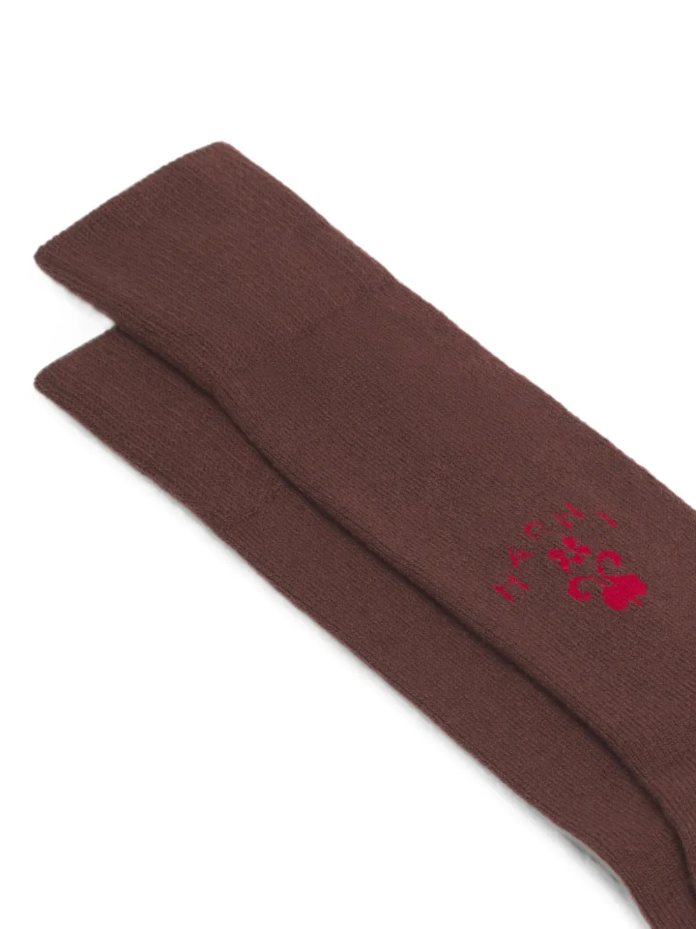 Marni Wollen kasjmier sokken met heraldisch logo Bruin
