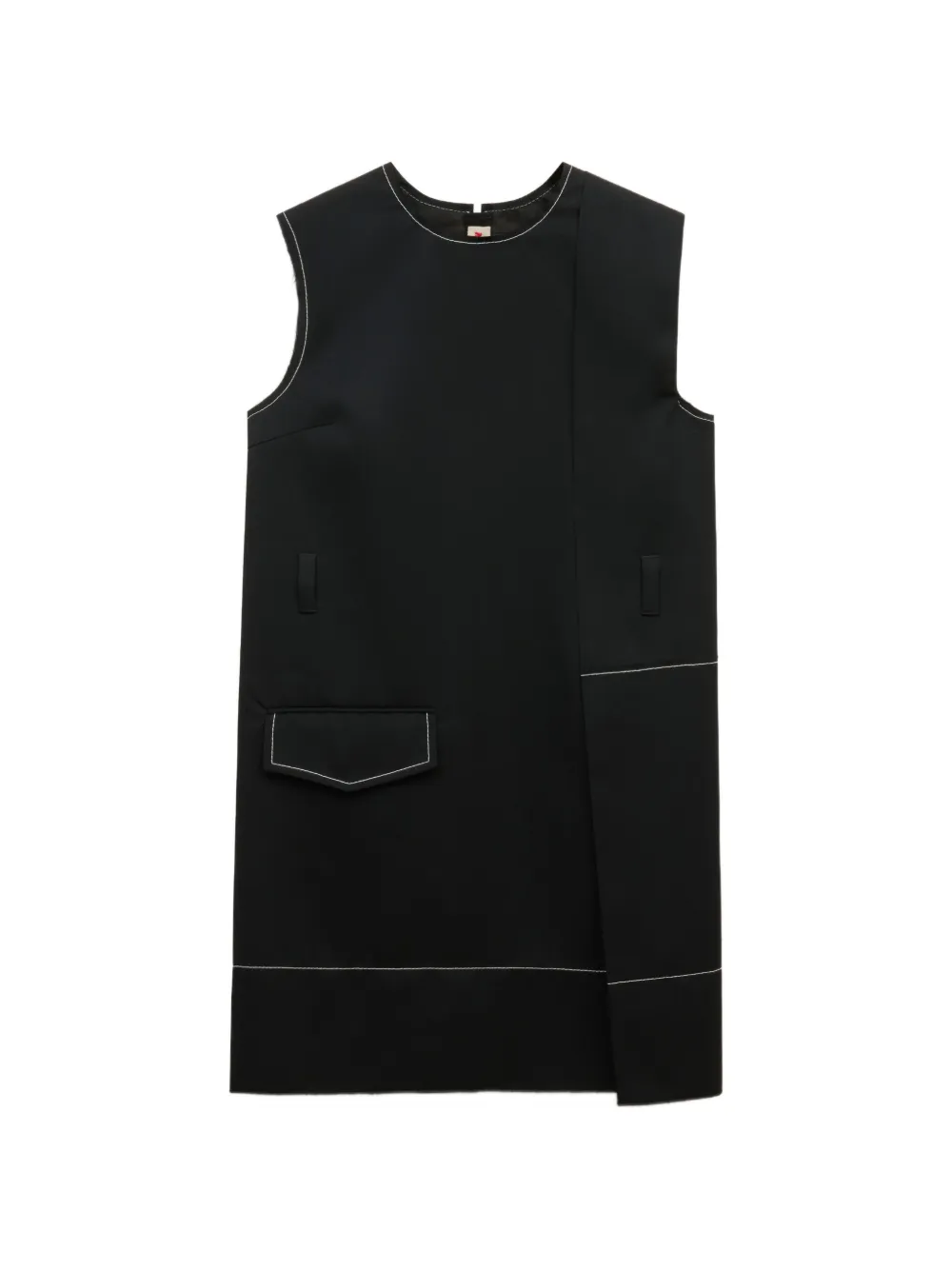 Marni black wool wrap-effect mini dress with pocket - Schwarz