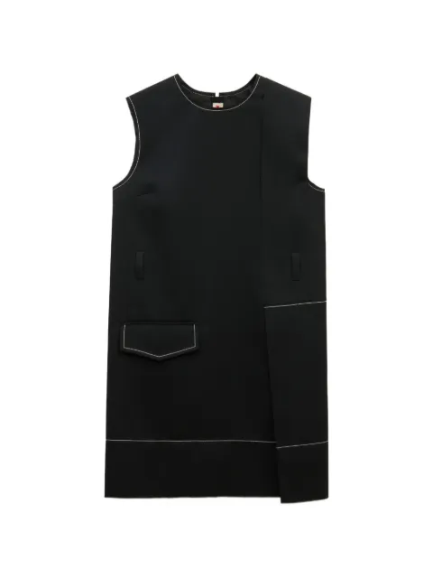 Marni vestido corto de lana negra con bolsillo