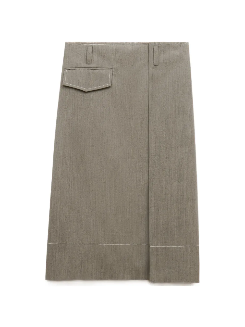 Marni Wollen midi-rok met zak Grijs