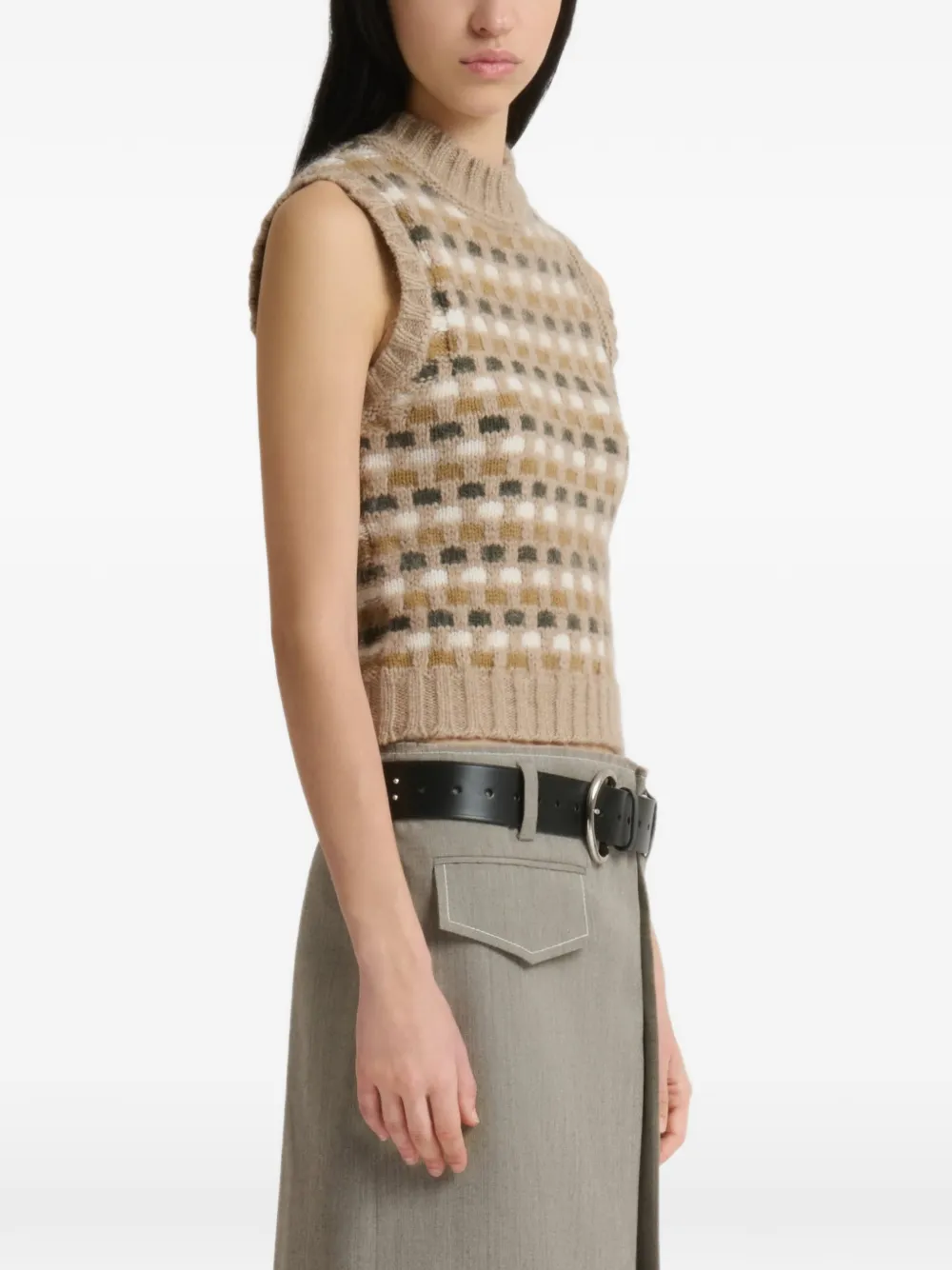 Marni gray wool midi skirt with pocket - Grau