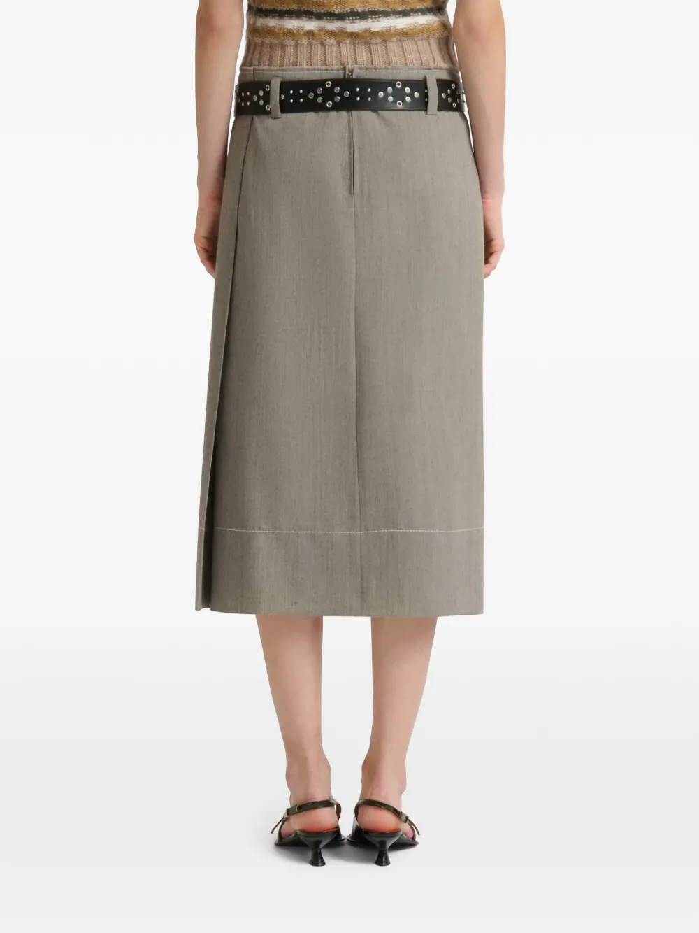 Marni Wollen midi-rok met zak Grijs