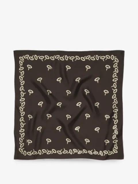 Marni brown silk foulard with floral print
