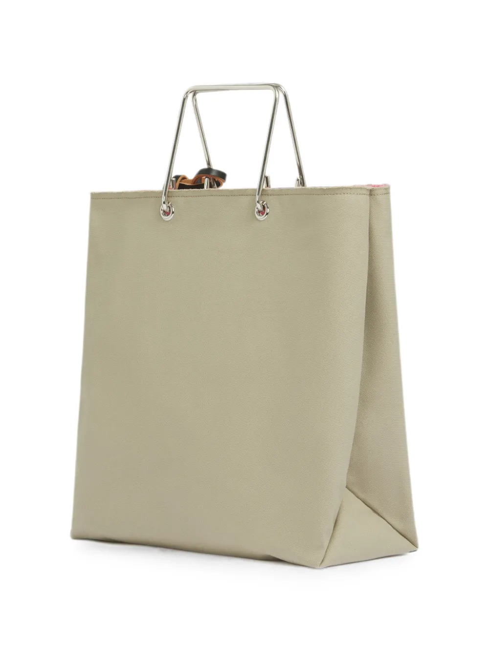 Marni Beige canvas shopper met metalen handvatten