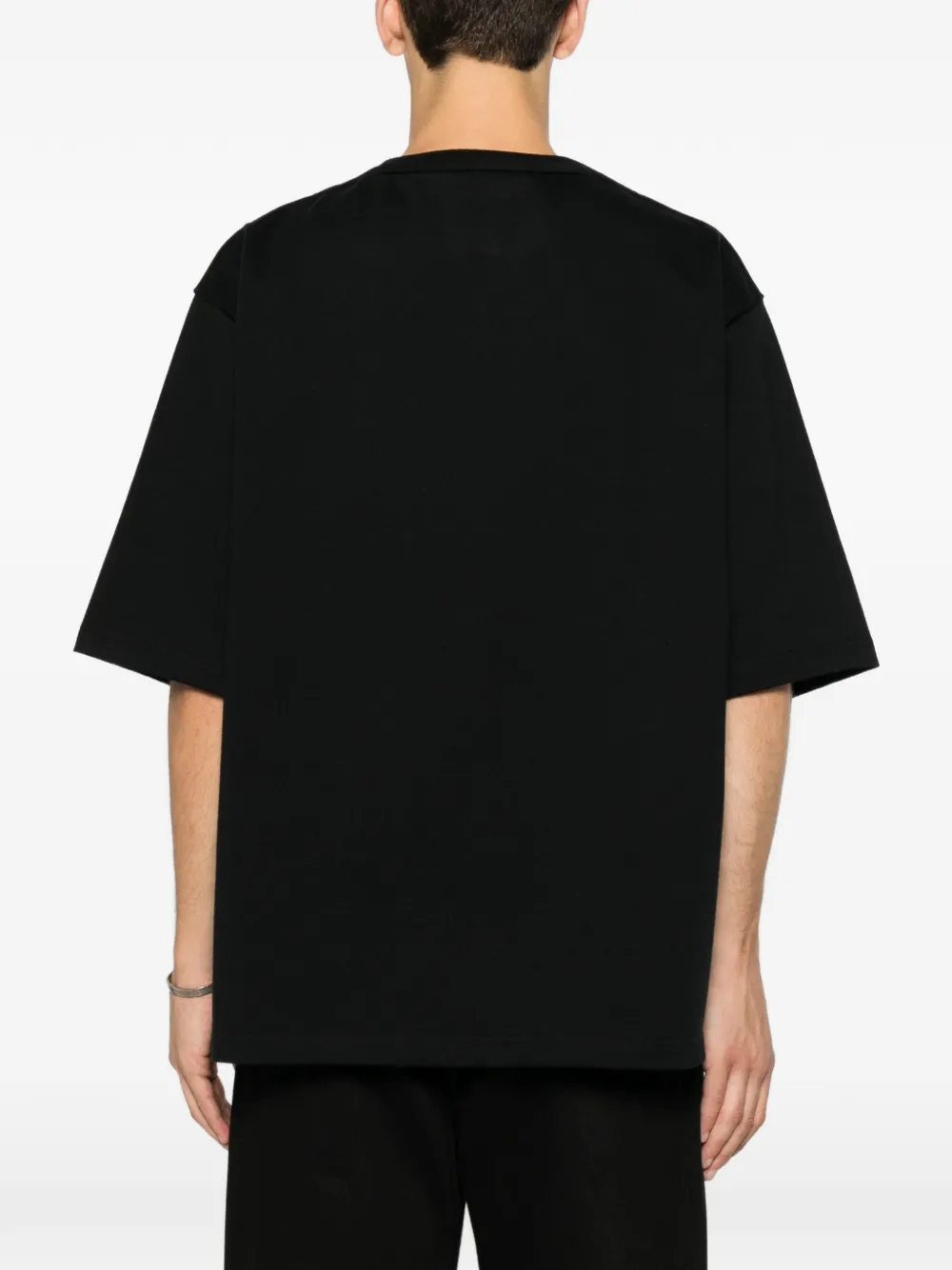 LEMAIRE Boxy T-shirt in Compact Cotton Jersey in Black, view 4