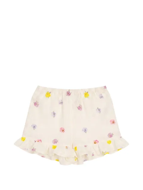 Sleeper shorts con volantes y estampado floral