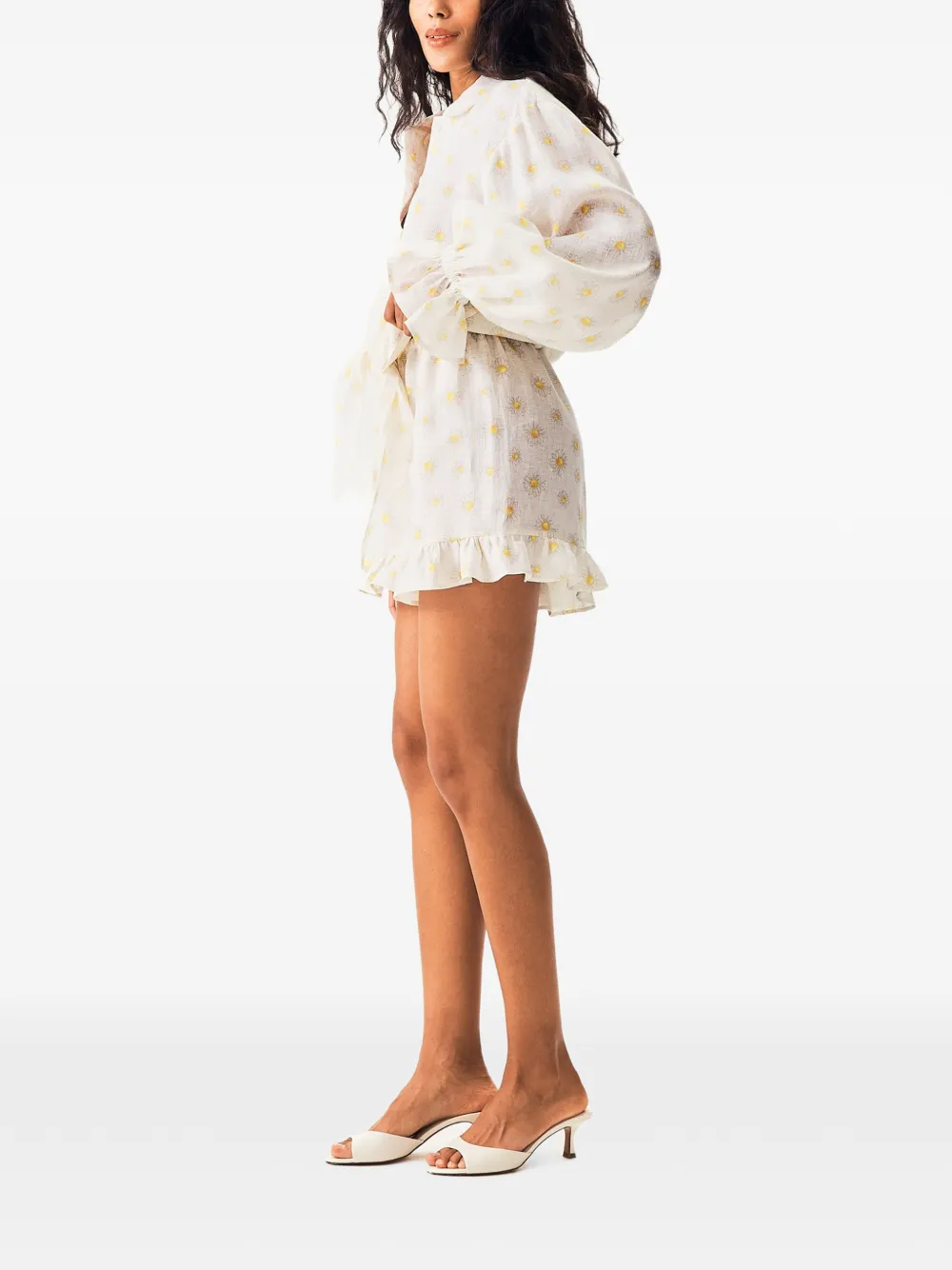 Sleeper Shorts met bloemenprint Beige