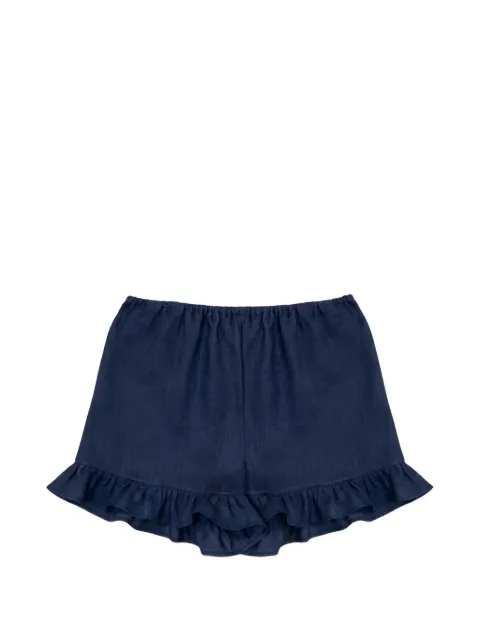 Sleeper ruffle-trim linen shorts