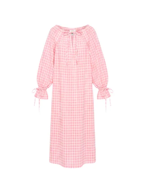 Sleeper Cha-Cha gingham maxi linen dress