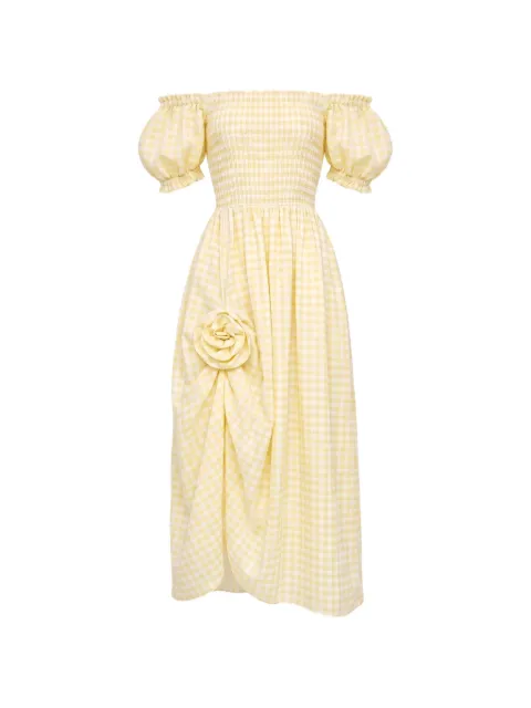 Sleeper gingham-check maxi Belle dress