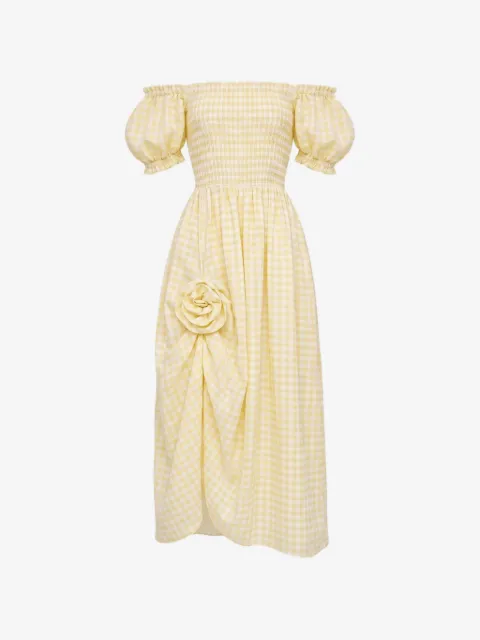Sleeper gingham-check maxi Belle dress