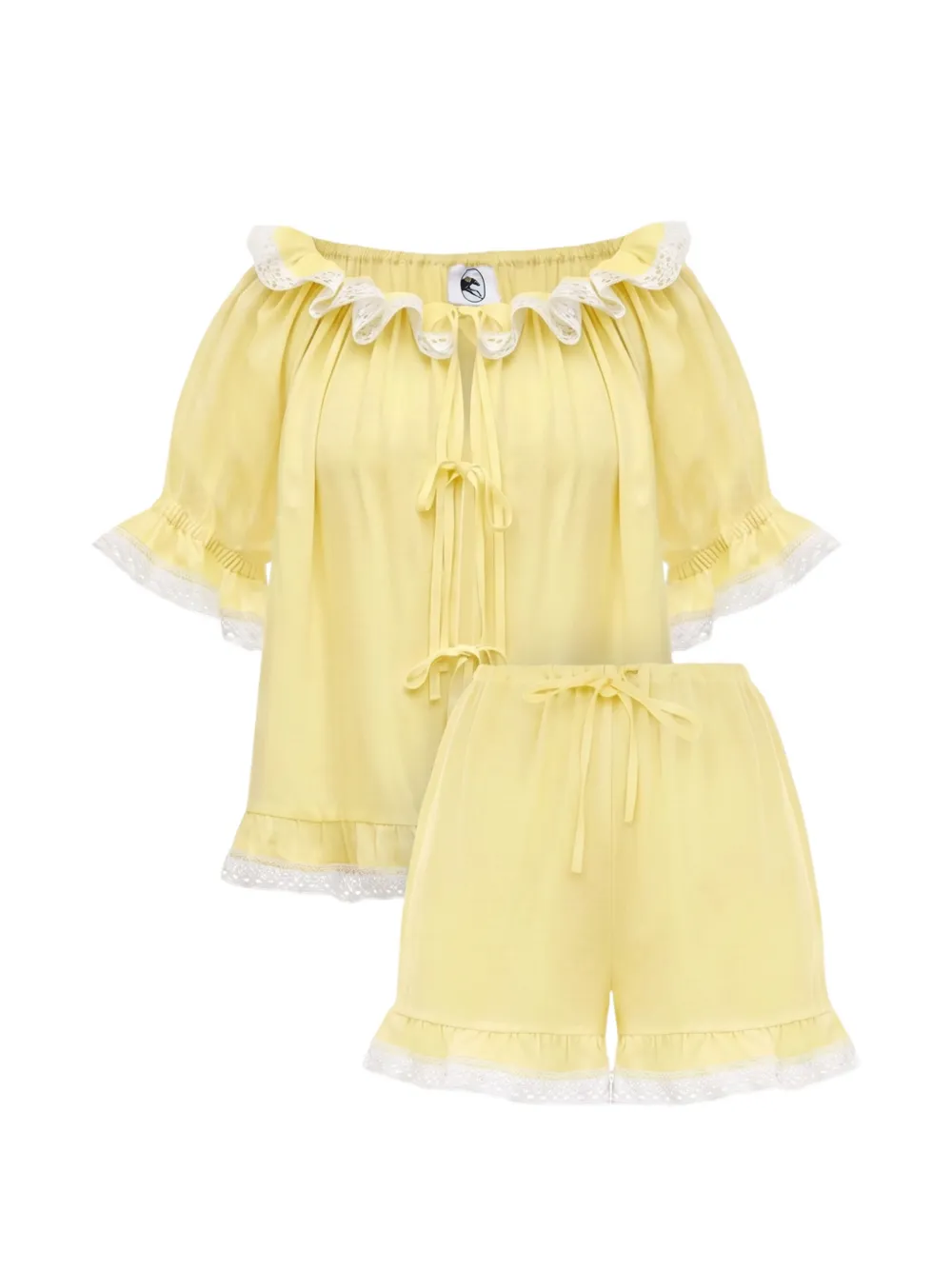 Sleeper Romantica Pyjama mit Spitzenbesatz - Gelb