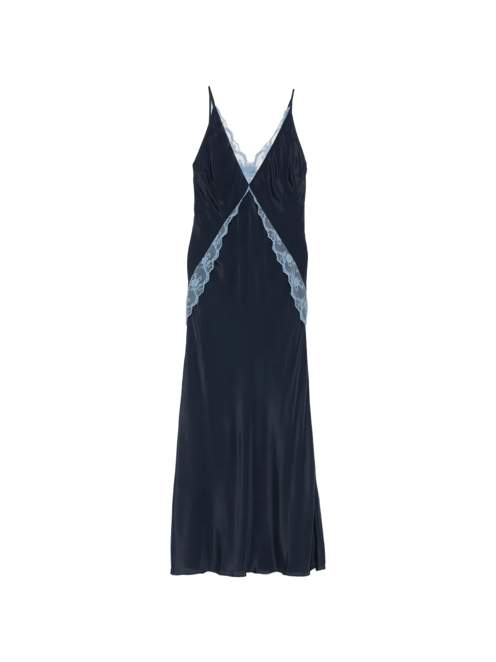 SIR. Elsie lace-trim slip maxi dress - Blau