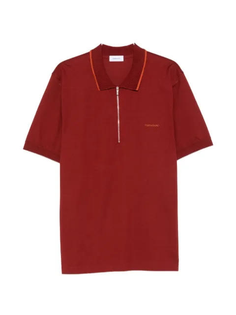 Ferragamo zip-fastening logo-embroidered polo shirt