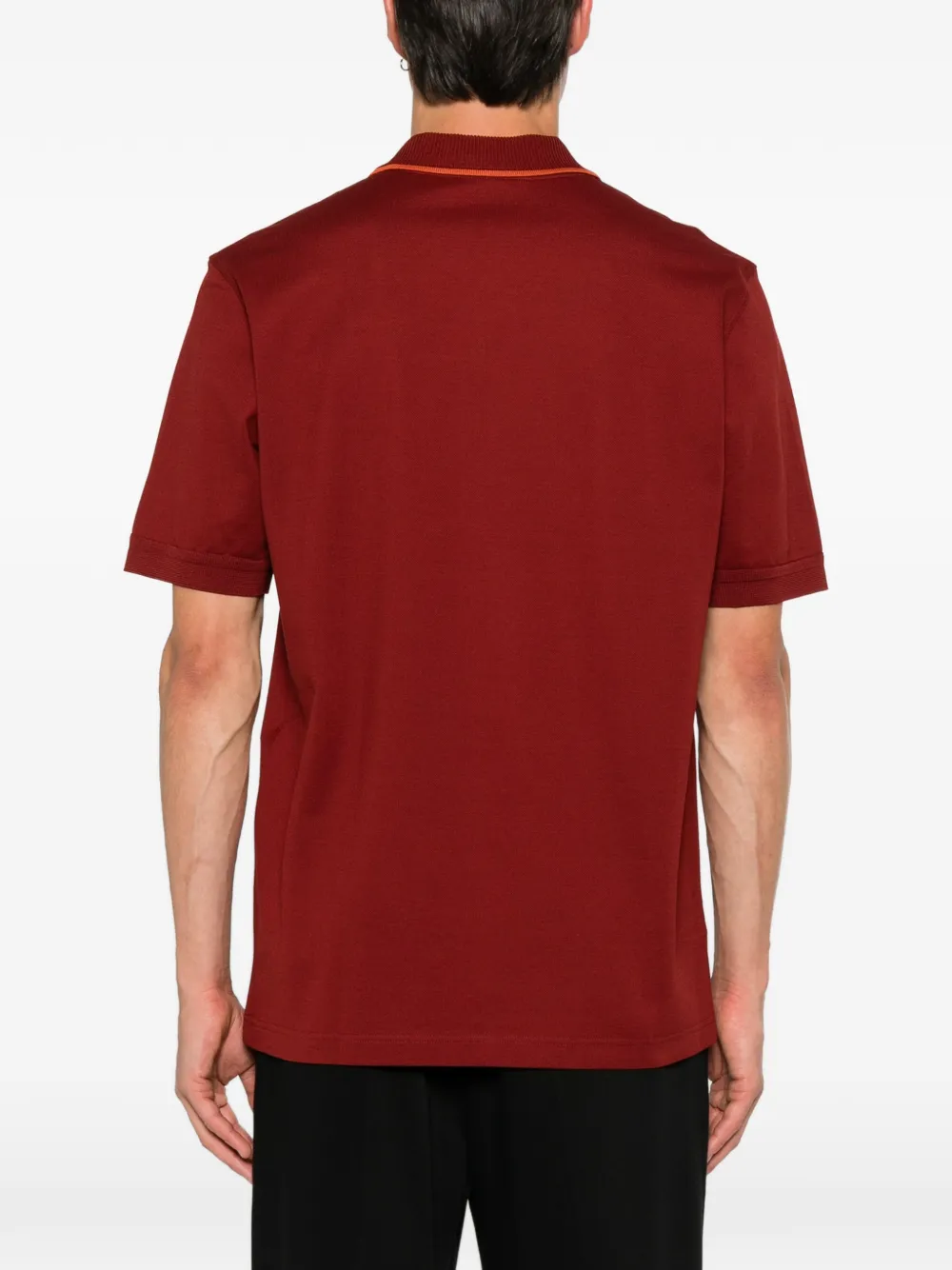 Ferragamo Poloshirt met geborduurd logo en ritssluiting Rood