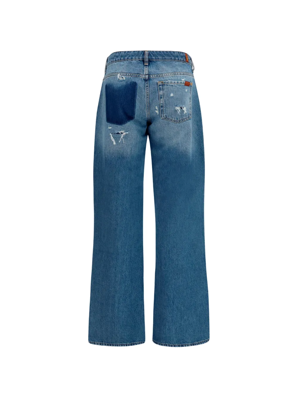 7 For All Mankind Low Straight gerafelde jeans Blauw