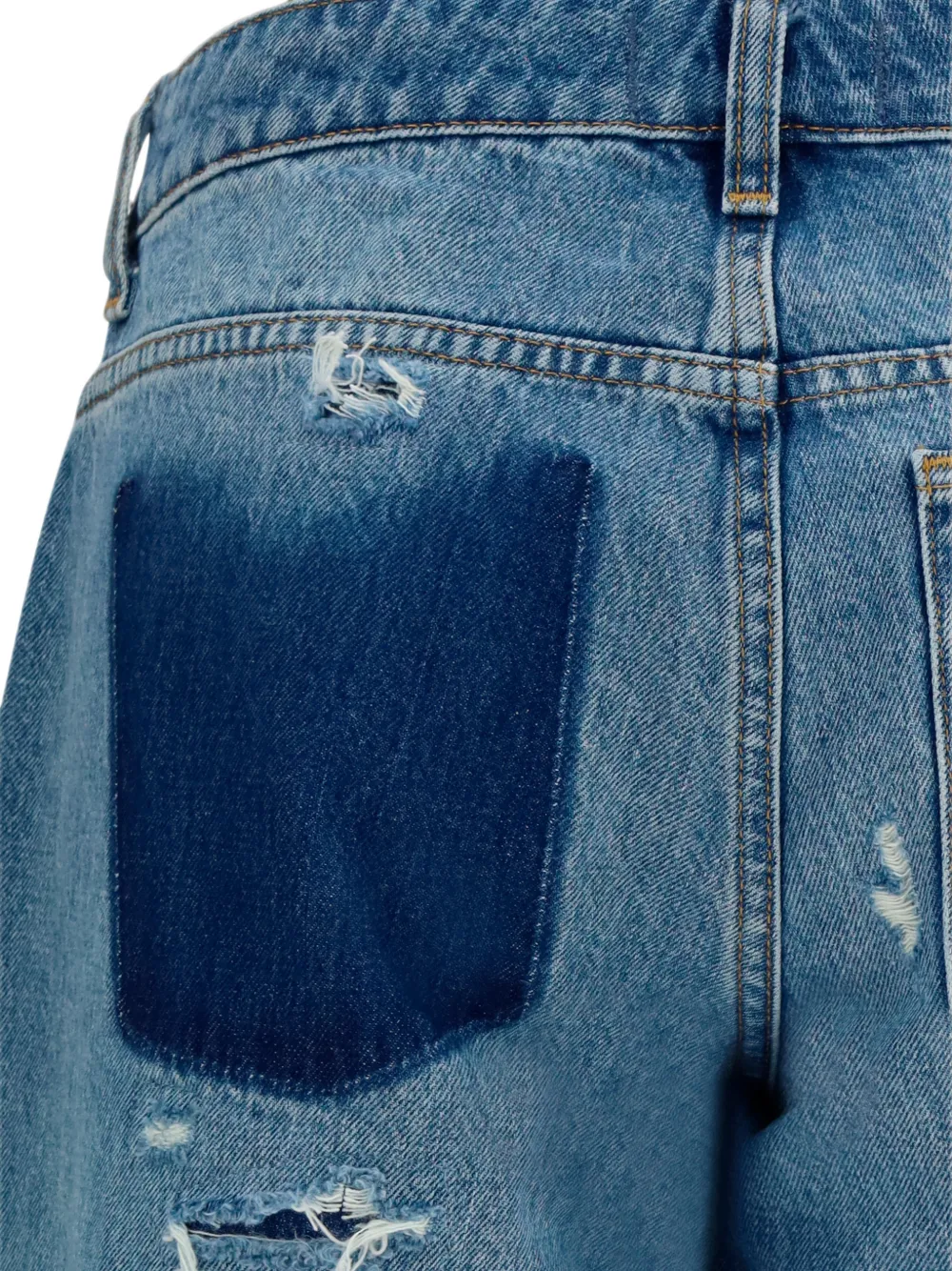 7 For All Mankind Low Straight gerafelde jeans Blauw
