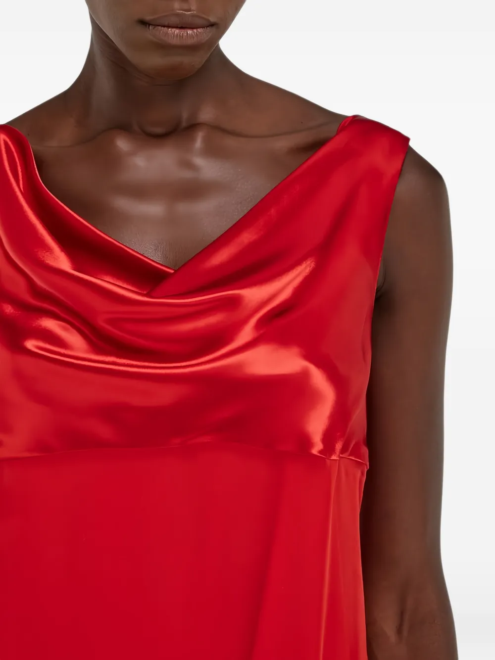 Ferragamo Gedrapeerde mini-jurk met geborduurd kant Rood