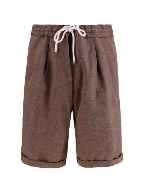 Brunello Cucinelli chevron-pattern pleated shorts